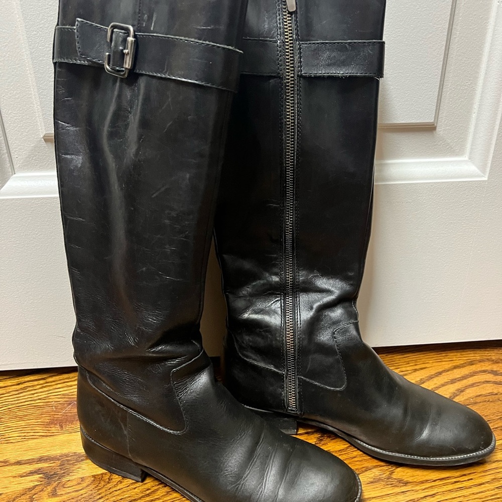 Black Knee-High Leather Boots